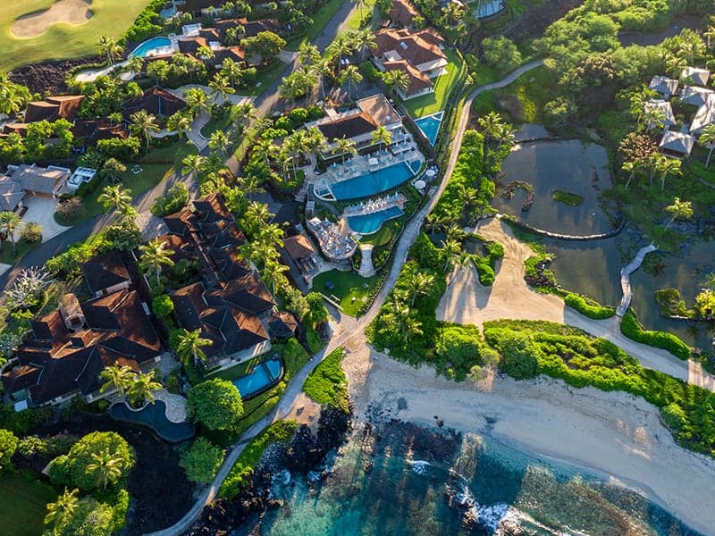 Private Hualalai Resort estate fronting the Jack Nicklaus Signature golf course, Kona-Kohala coast, Hawaii