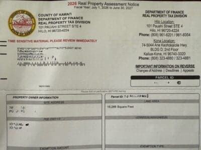 Understanding Hawaii County Property Tax Assessment Notice (2026)